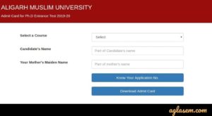 Aligarh University Admit Card 2021