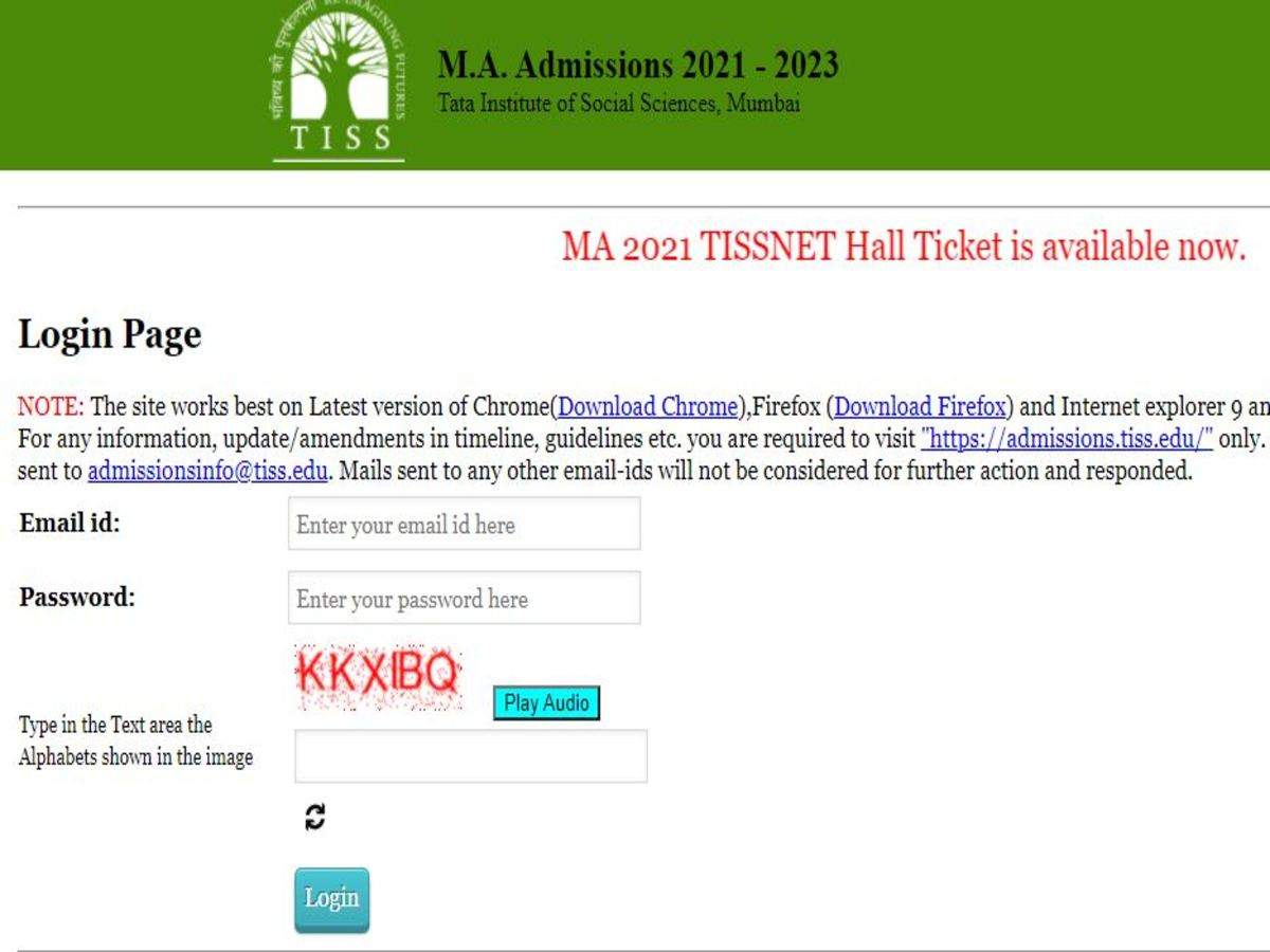 TISS MAT Admit Card 2021