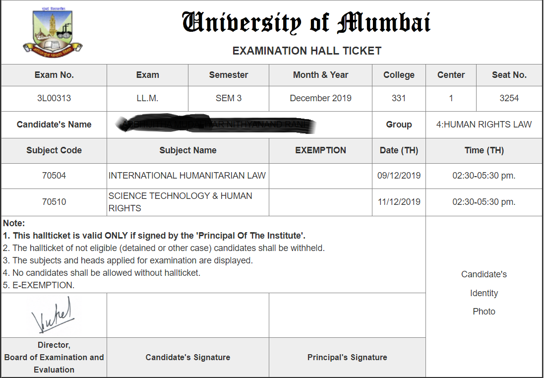 Mumbai University B.Ed Hall Ticket 2021/Mumbai University B.Ed Hall ...