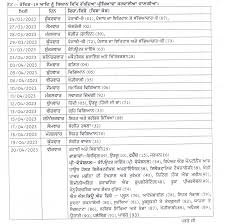 Punjab 10th Board exam Time Table 2024