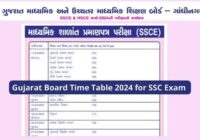 ગુજરાત 10વીન ટાઇમ ટેબલ 2024