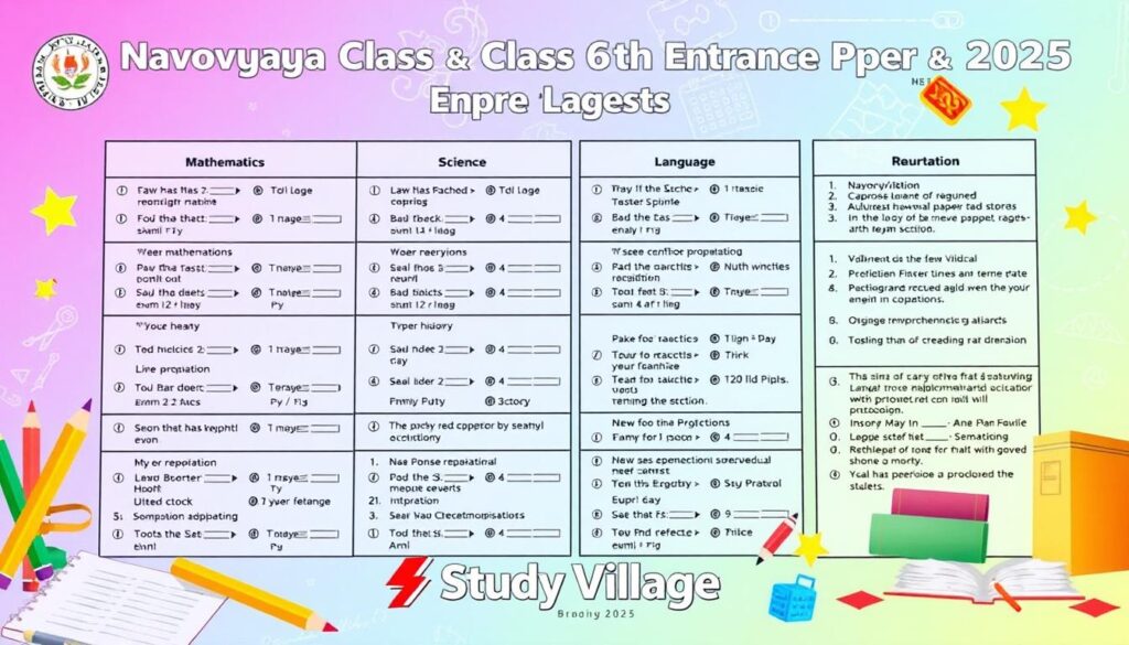 navodaya exam paper 2025 class 6th