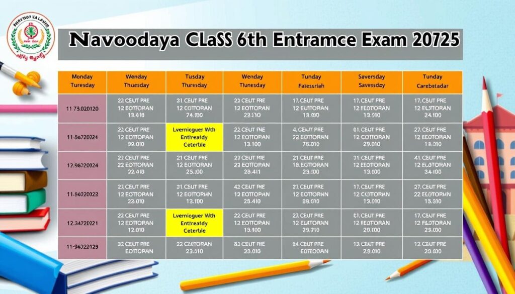 नवोदया प्रवेश परीक्षा 2025 का समय सारणी